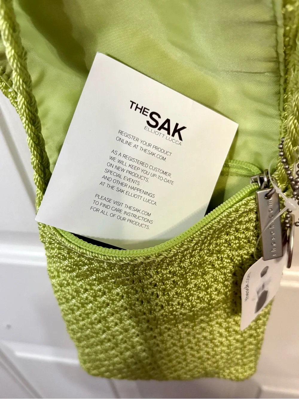 The Sak Lime Green Crochet Crossbody Bag